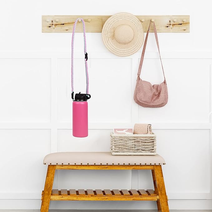 Wongeto Paracord Handle Carrier Holder with Shoulder Strap,Compatible with Hydro Flask Wide Mouth Water Bottles