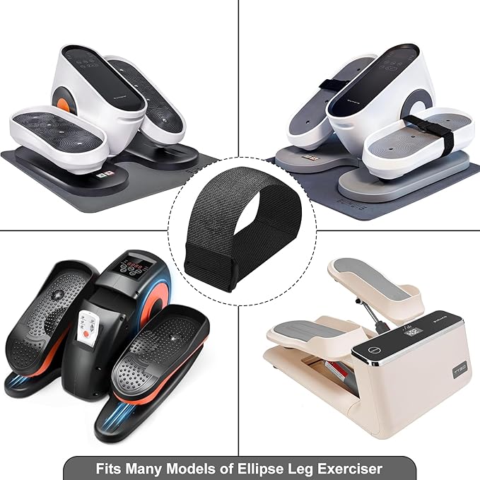 Leg Exerciser Traction Straps, Under Desk Elliptical Pedal Band for Seniors, Secure & Stability for Electric Ellipse Equipment