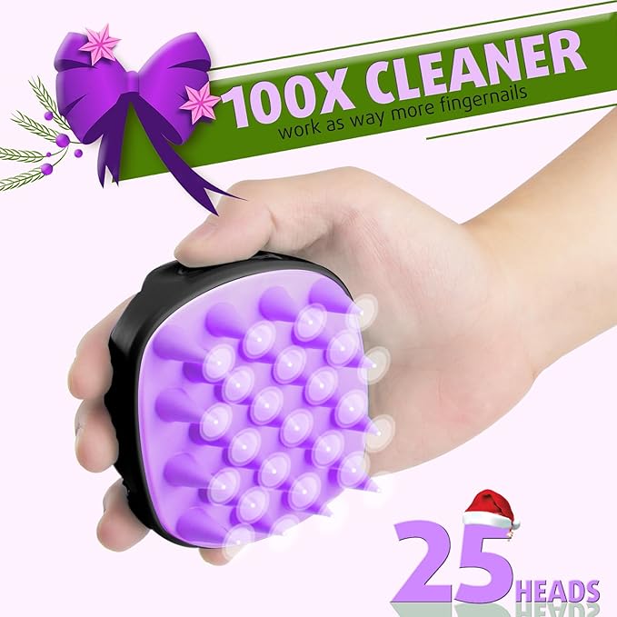 Cbiumpro 2-Pack Scalp Massager Shampoo Brush, Ultra Soft Silicone Scalp Scrubber Exfoliator Brush for Hair Growth & Dandruff Removal - 100% Fit All Hair Types