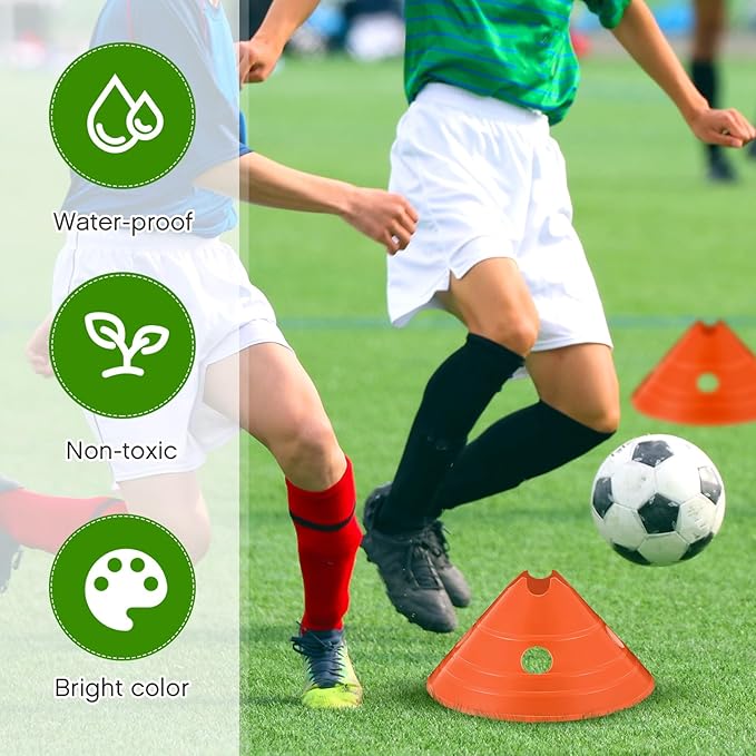 ShinyRelief Jumbo Disc Cones Jumbo Soccer Cones with Mesh Bag Giant Large Agility for Soccer Training Adult Sports