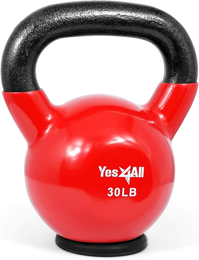 Yes4All Kettlebells Rubber Base, Kettlebell Set for Women, Strength Training Kettlebells Weights (10-65 lbs)
