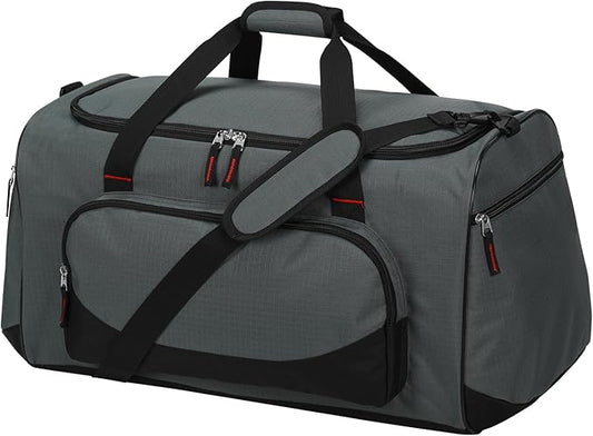 55L Large Sports Duffle Bag for Men - 22 inch Men's Gym Bag Heavy Duty Duffel Bag (Gray)