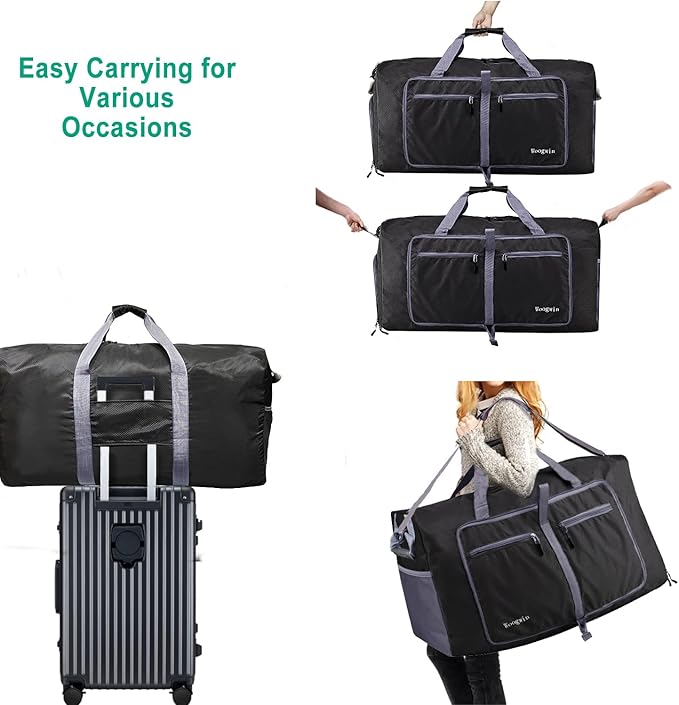 Woogwin Travel Duffel Bag Large Foldable Waterproof Overnight Bag for Beach Swim Bags Pool Sports Gym