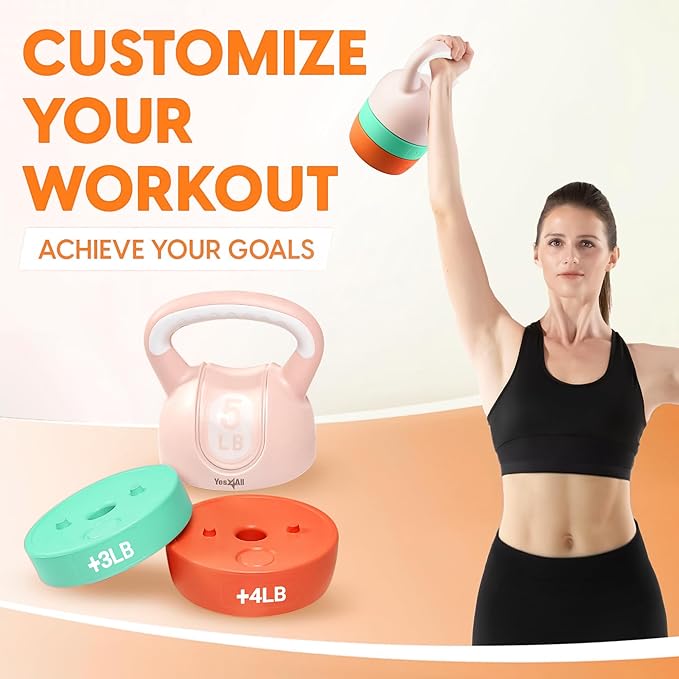 Yes4All Kettlebell Sets - Adjustable Kettlebell Set for Strength Training - Kettlebells Adjustable Weight for Versatile Workouts