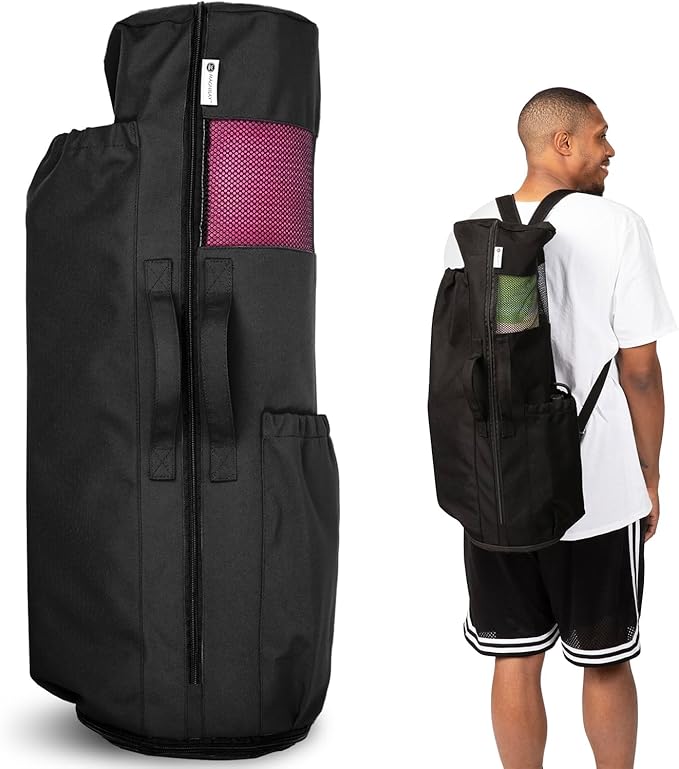 MAGNILAY Yoga Mat Bag - for Women and Men, Yoga Bag with Pockets and Adjustable Strap, Yoga Mat Carrier, Fits Mats Blocks and Yoga Accessories for Workouts, (32”L x 9” Diameter)