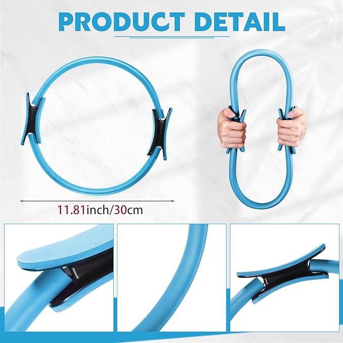 Syhood Pilates Ring 11. 81 Inch Pilates Circle Yoga Ring Magic Lightweight Flexible Workout Equipment for Fitness Physical Therapy Resistance Exercise Arms Legs