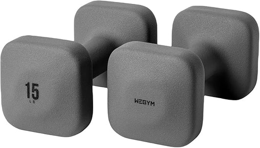 WeGym SafeGrip Dumbbells, Anti-Slip, Anti-Roll, Thick Handles, Free Weights, Square Dumbbells for Secure Workouts at Home, Weightlifting, and Personal Training