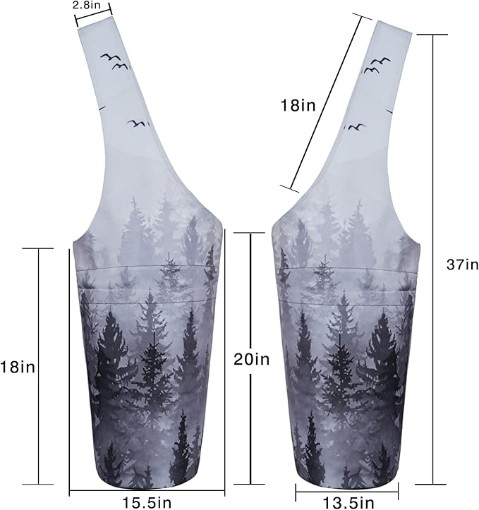 Fashion Printed Yoga Mat Bag with Large Side Pocket & Zipper Pocket Long Tote Yoga Bag Fit Most Size Mats - Holds More Yoga Accessories