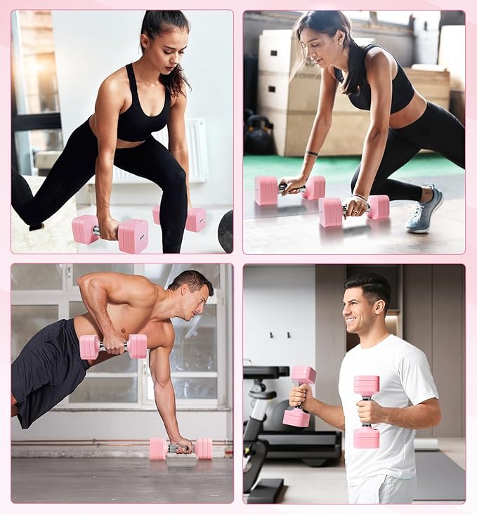 15LB 20LB 40LB 50LB Adjustable Dumbbell Set Free Weights Dumbbells Set for Women Men Hand Weights Sets Adjust Dumbbell Weight Sets for Home Gym Exercise Workout Strength Training Equipments