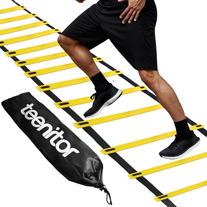 Teenitor Agility Ladder Speed Ladder Training Ladder for Soccer, Speed, Football Fitness Feet Training Carry Bag Agility Training Equipment 13 rungs, 23 feet