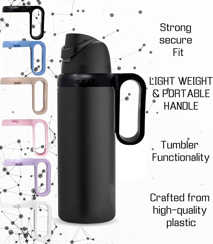 Bottle Handle for Owala FreeSip 24oz 32oz 40oz – Strong Plastic Water Bottle Holder, Durable Easy Carry Accessory for Running, Jogging, Gym, Hiking, and Drinking While Driving & More