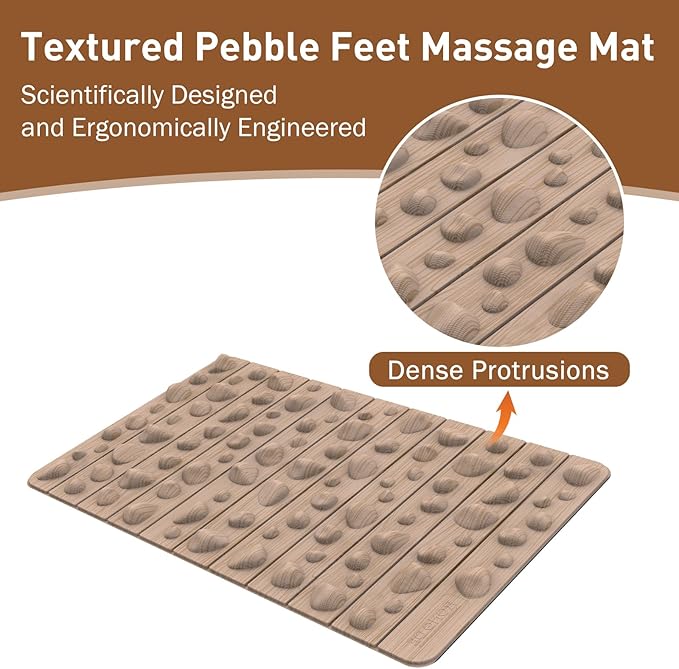 Portable Foot Massager Mat, Acupressure Mat for Feet, Reduce Plantar Tension Promote Blood Circulation, Small Reflexology Mat for Long Sitting, Anti Fatigue Office Standing Desk Mat