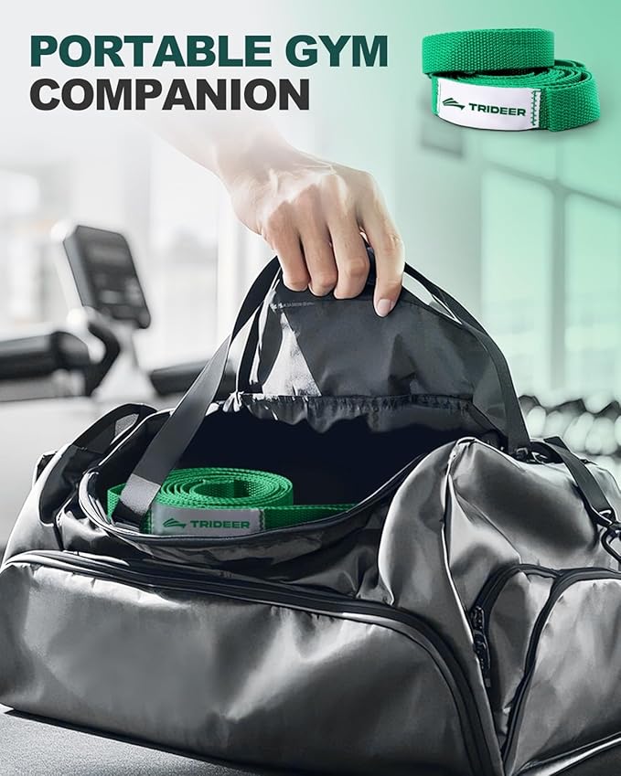 Trideer Stretching Strap Yoga Strap for Physical Therapy, 10 Loops Yoga Straps for Stretching, Non-Elastic Stretch Strap for Pilates, Exercise, Stretch Band for Women & Men