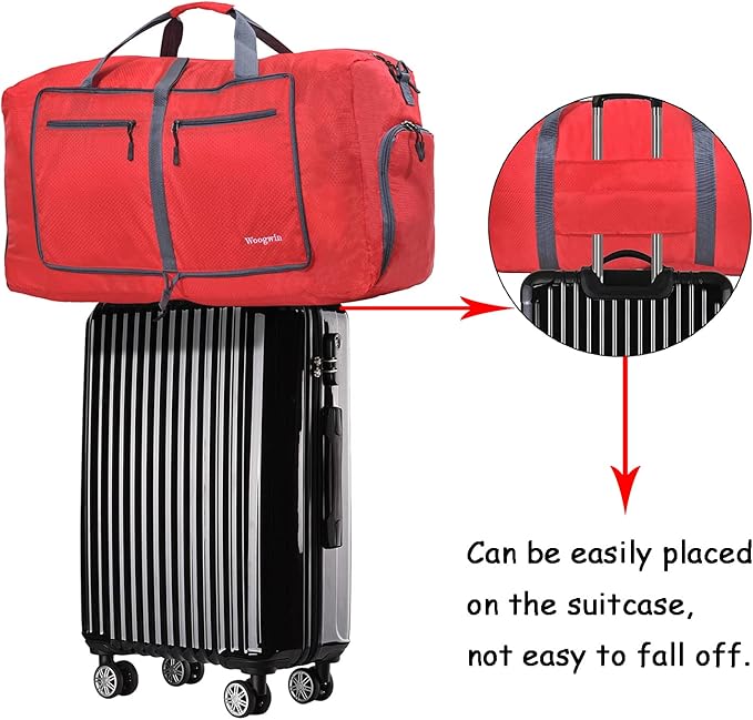 Woogwin Travel Duffel Bag Large Foldable Waterproof Overnight Bag for Beach Swim Bags Pool Sports Gym