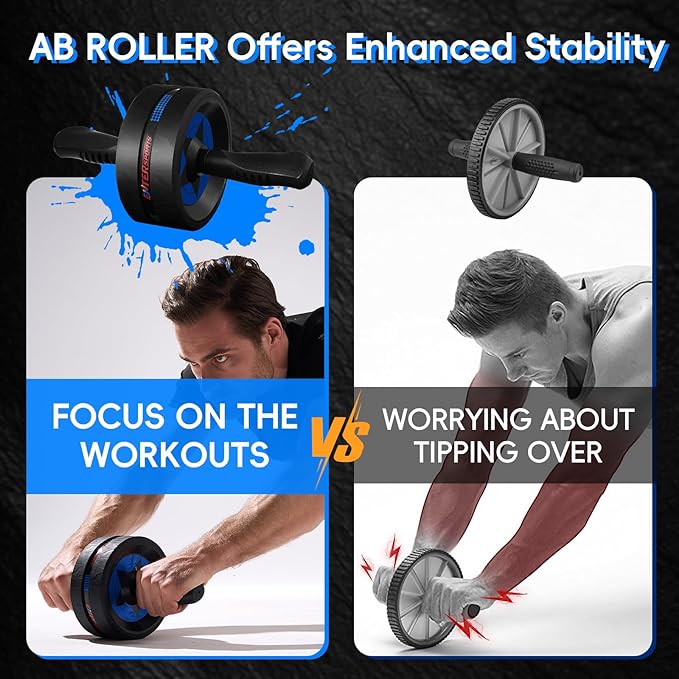 Ab Roller Wheel for Abs Workout - Abdominal Exercise Equipment with 2 Knee Pads for Home Gym, Core Strength Training, Fitness Equipment for Men & Women
