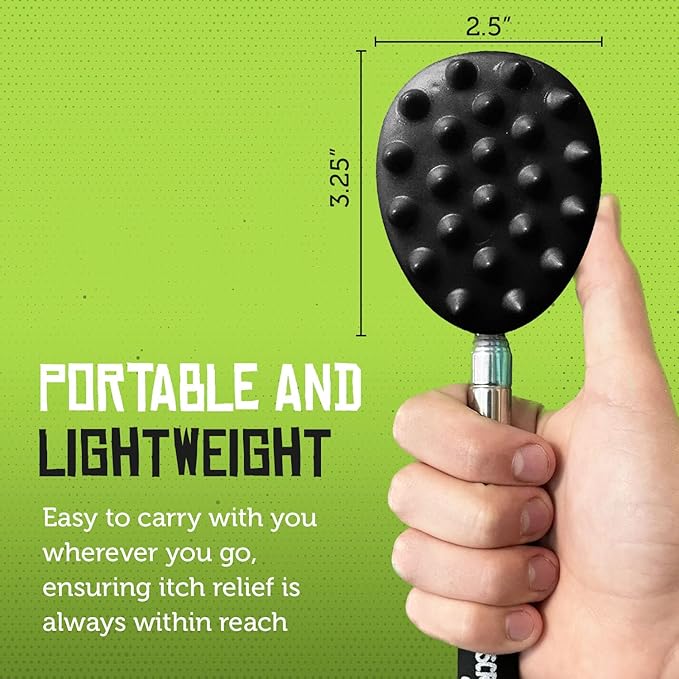 Cactus Scratcher Extendable Big Stick Back Scratcher - Extends 29" Long Double Sided Retractable Scratching Tool for Hand, Neck, Head, and Body - Universal Gift for Family, Pets, and Friends, Black