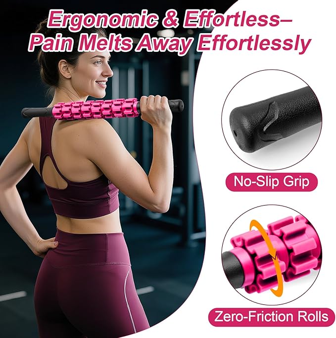 Muscle Roller Stick, Muscle Roller, Liposuction Massage Roller for Lymphatic Drainage, Massager Stick for Relief Muscle Soreness, Trigger Points, Help Exercise Runner Legs, Back Recovery