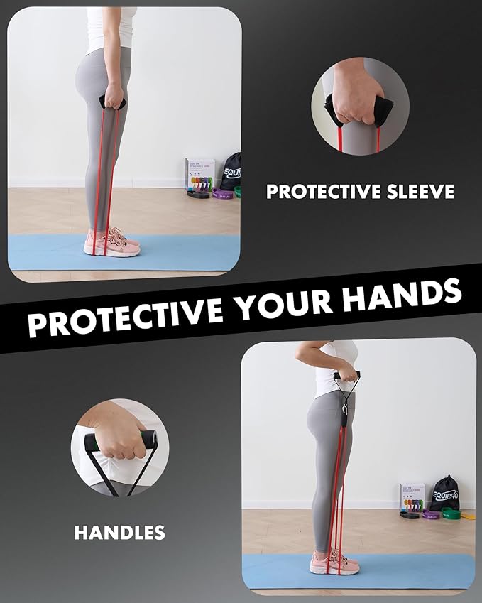 Resistance Bands, Exercise Bands, Resistance Bands for Working Out with Handles and Door Anchor, Workout Bands for Men Women with Protective Sleeve for Fitness Weights Work Out at Home