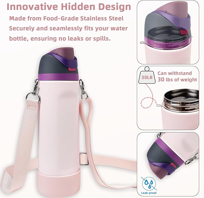 Silicone Boot Set for Owala Water Bottle 24 oz, 32 oz, 40 oz - Includes Non-Slip Sleeve, Shoulder Strap & Handle Strap, Perfect Owala Accessories, Fits Owala Tumbler, Owala FreeSip, Candy Coated