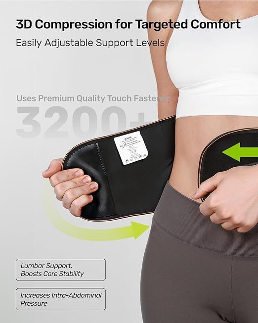 Lower Back Brace for Women, Stylish Back Belt Support for Men with 8 Stays and 3200 Uses Velcro, Soft Lumbar Support with Full Protection, Orange Size XXL (Waist: 51.2"-62.9")