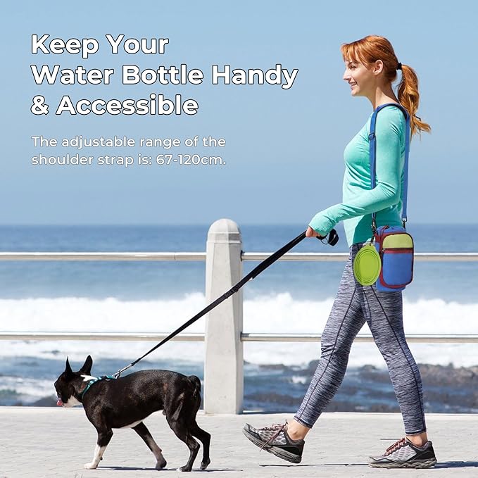 Nuovoware Water Bottle Carrier, 40oz Bottle Carrier Sports Insulated Water Bottle Holder with Adjustable Shoulder Strap, 2 Pockets Flask Sling Bag Drawstring Pouch for Climbing Hiking Walking