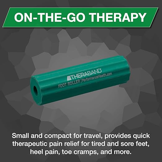 THERABAND Roller for Foot Relief, Massage Ball Roller for Arch Discomfort, Plantar Fasciitis Treatment, Heel Spurs Reliever, Best Foot Massager with Ridges for Self Myofascial Release