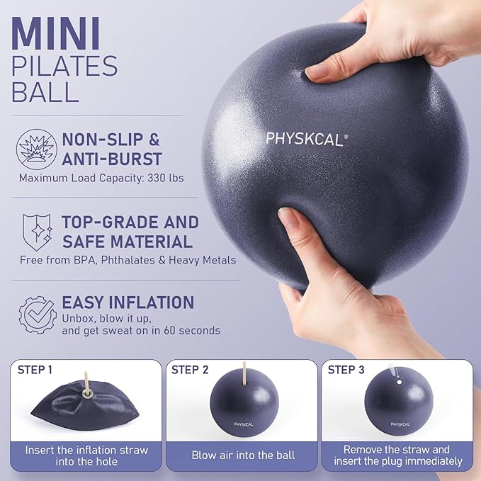 Pilates Kit, 15-Inch Pilates Ring with 1x Core Ball, 3X Resistant Loops and 2X Flex Bands, Home Pilates on Mat Essential Kit