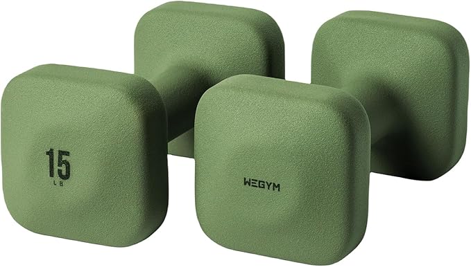 WeGym SafeGrip Dumbbells, Anti-Slip, Anti-Roll, Thick Handles, Free Weights, Square Dumbbells for Secure Workouts at Home, Weightlifting, and Personal Training