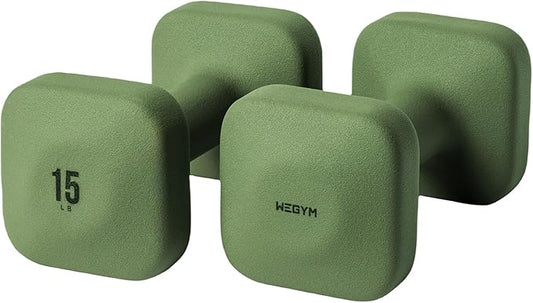 WeGym SafeGrip Dumbbells, Anti-Slip, Anti-Roll, Thick Handles, Free Weights, Square Dumbbells for Secure Workouts at Home, Weightlifting, and Personal Training