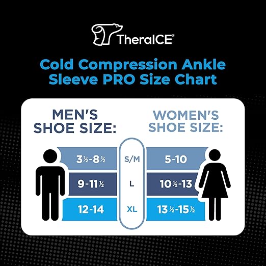 TheraICE Ankle Ice Pack Wrap PRO for Swelling & Sprained Ankle Brace for Women & Men, Cold Therapy Support Compression Socks, Plantar Fasciitis & Achilles Tendonitis Relief, Sore Feet & Heel