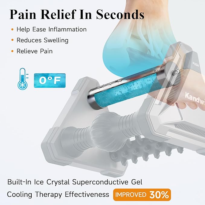 Icing Plantar Fasciitis Relief, Foot Massager for Circulation and Pain Relief, Reflexology Massage Tool with Ice Pack, Grey