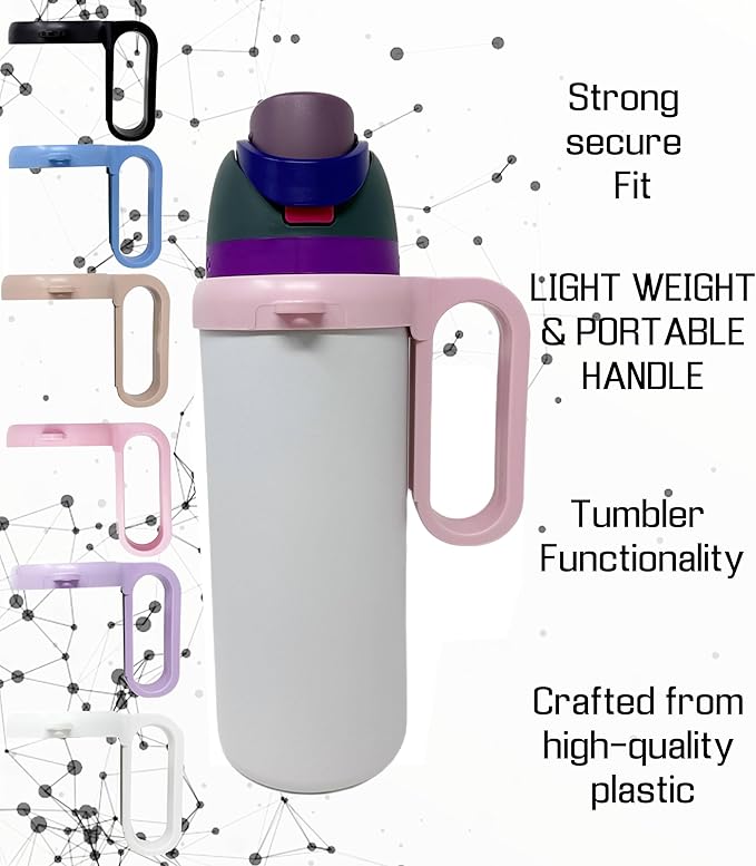 Bottle Handle for Owala FreeSip 24oz 32oz 40oz – Strong Plastic Water Bottle Holder, Durable Easy Carry Accessory for Running, Jogging, Gym, Hiking, and Drinking While Driving & More