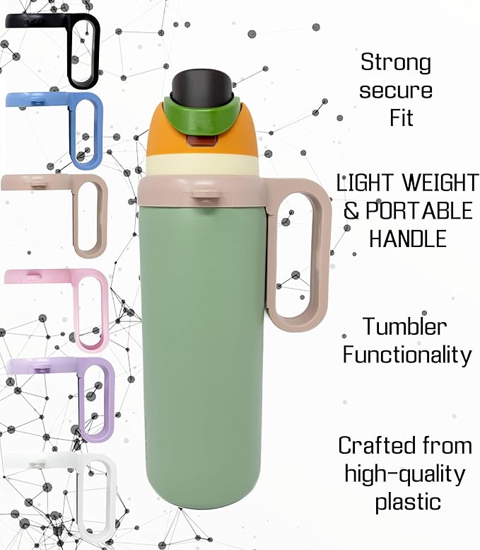 Bottle Handle for Owala FreeSip 24oz 32oz 40oz – Strong Plastic Water Bottle Holder, Durable Easy Carry Accessory for Running, Jogging, Gym, Hiking, and Drinking While Driving & More