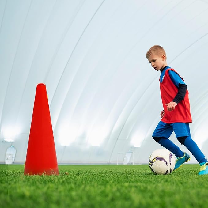 6in/9in/12in/28in Heavy Duty Agility Training Cones for Sports & Kids Coaching, Field Markers for Motorcycle, Bikes, Traffic, Basketball, Soccer Drills, Durable, Multipurpose, Adjustable