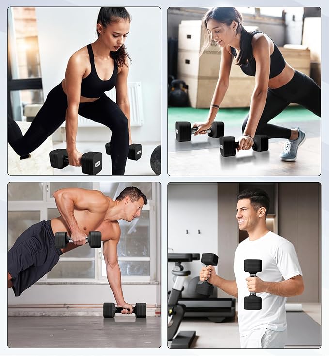 15LB 20LB 40LB 50LB Adjustable Dumbbell Set Free Weights Dumbbells Set for Women Men Hand Weights Sets Adjust Dumbbell Weight Sets for Home Gym Exercise Workout Strength Training Equipments