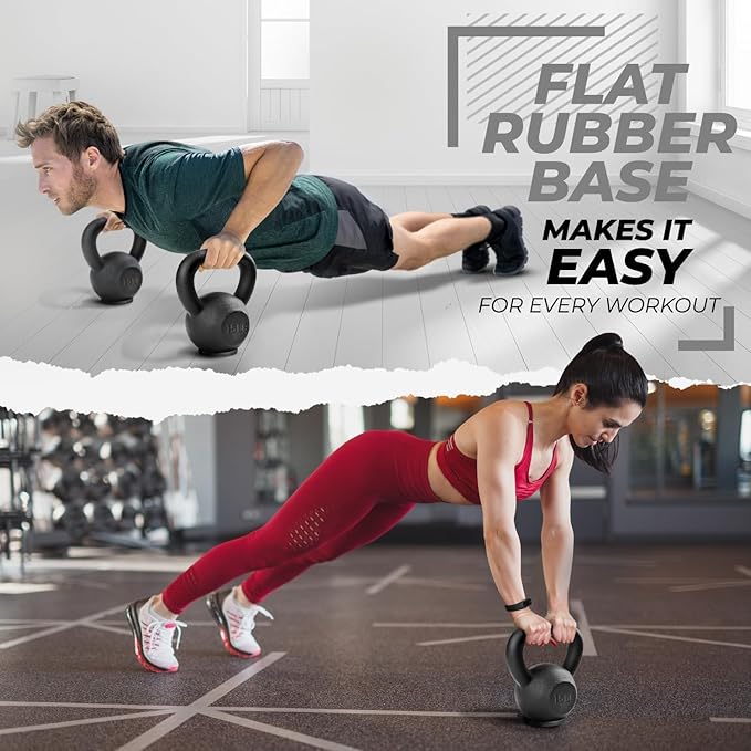 Yes4All 5-80 lbs Cast Iron Kettlebell for Dumbbell Weights Exercises, Gym, Full Body Home Workout Equipment, Push up, Grip and Strength Training