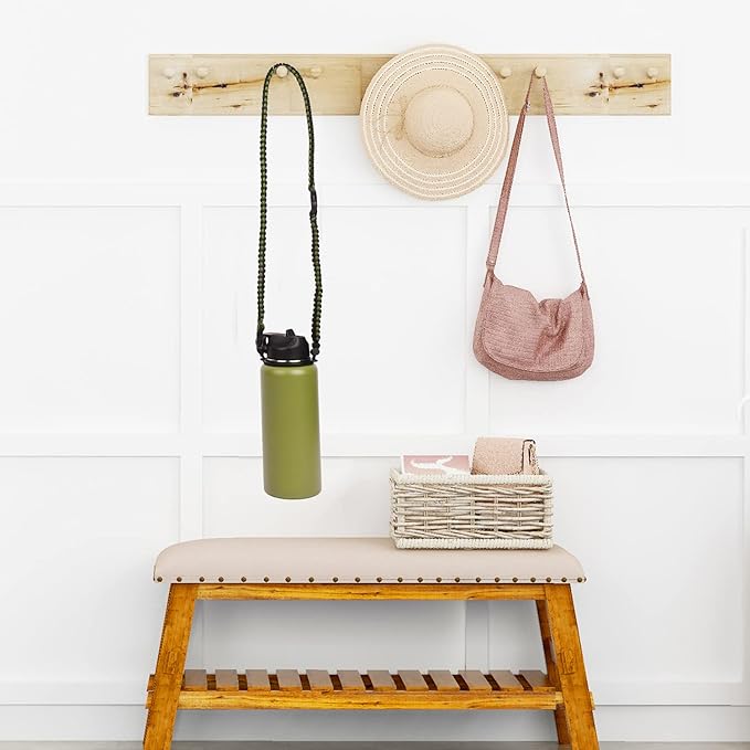 Wongeto Paracord Handle Carrier Holder with Shoulder Strap,Compatible with Hydro Flask Wide Mouth Water Bottles