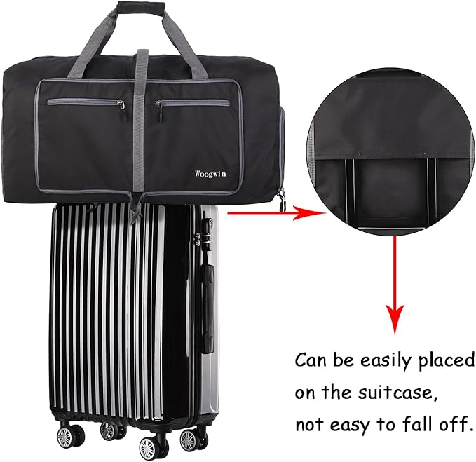 Woogwin Travel Duffel Bag Large Foldable Waterproof Overnight Bag for Beach Swim Bags Pool Sports Gym