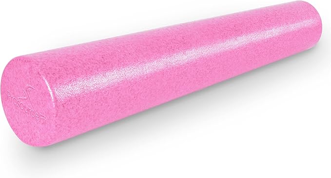 ProsourceFit High Density Foam Rollers 12 - inches Long, Firm Full Body Athletic Massage Tool for Back Stretching, Yoga, Pilates, Post Workout Muscle Recuperation, Black/Blue