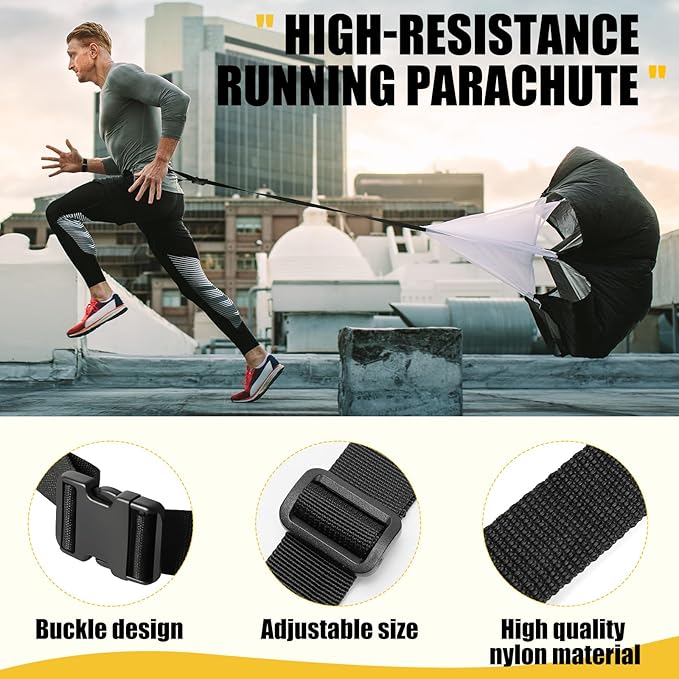 Agility Ladder, Soccer Speed Training Equipment, Football Practise Set with 20ft Ladder, 12 Cones, 4 Adjustable Hurdles, Jump Rope, Parachute, for Basketball, Football, Kids, Youth, Adults