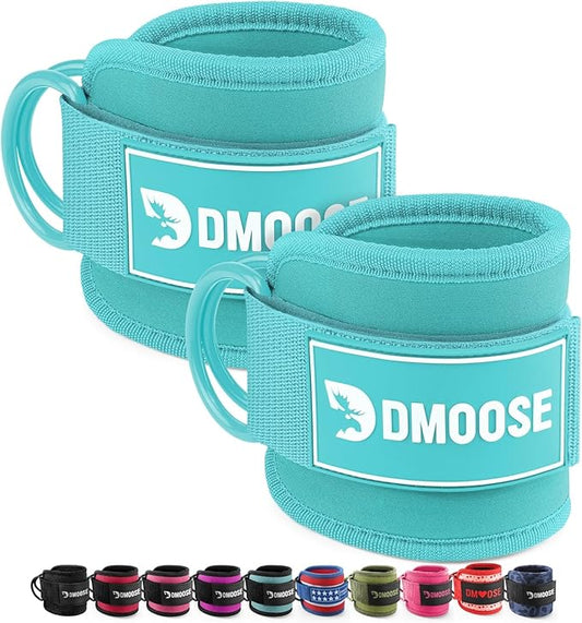 DMoose Ankle Strap for Cable Machine - One Size Fit with Premium Padding, Workout Kickback Ankle Cuffs, Ankle Bands for Working Out, Booty Workouts, Leg Extension, Hip Abductors & Lower Body Exercises