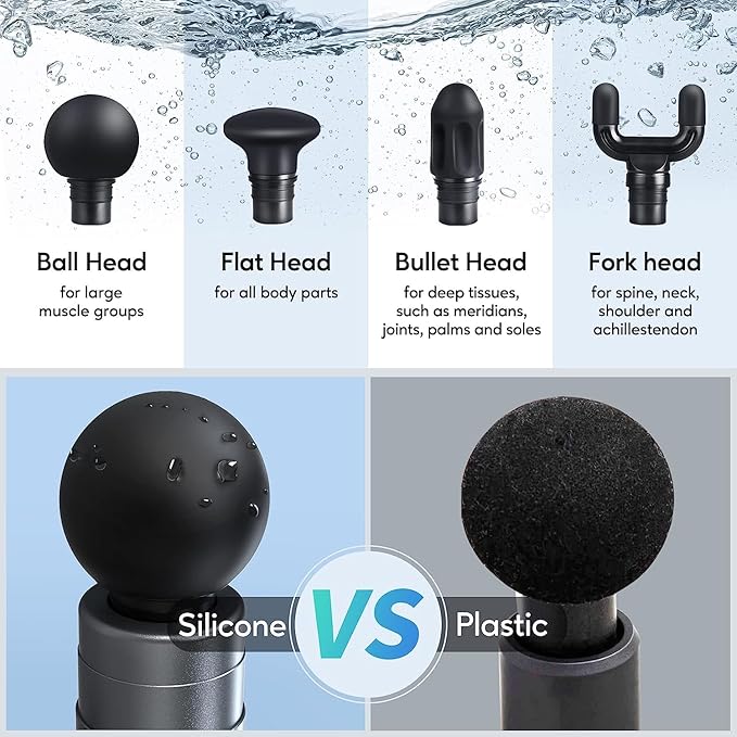 arboleaf Massage Gun Deep Tissue, Full-Metal Electric Portable Hand Held Massager Gun for Back, Body Sore Muscles, Pain Relief, Gifts, Office, Home, Athletes