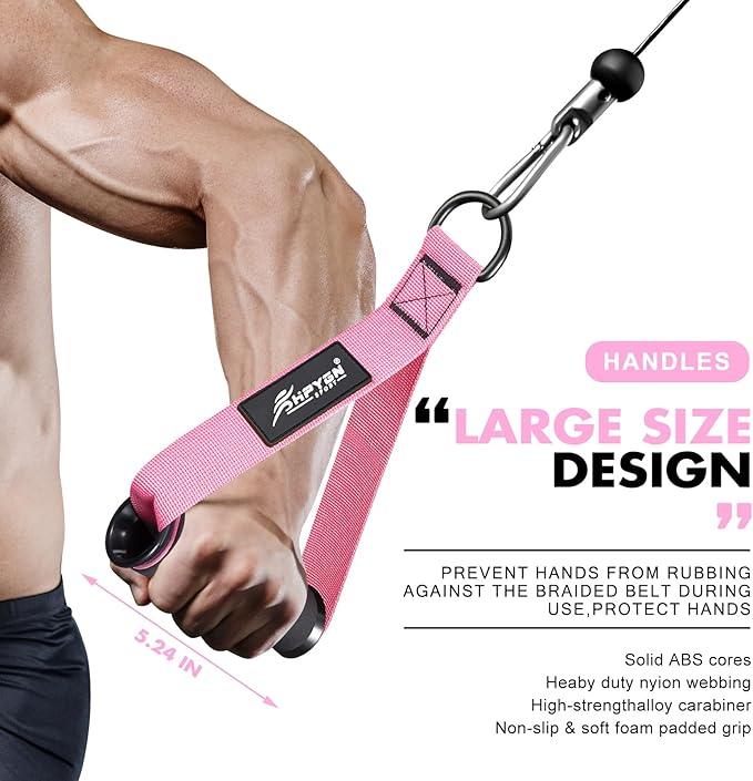 HPYGN Exercise Handle, Replacement Fitness Equipment for Pilates, Yoga, Strength Trainer, Pull Down Home Gym Red, Grey, Blue Working Out Handle