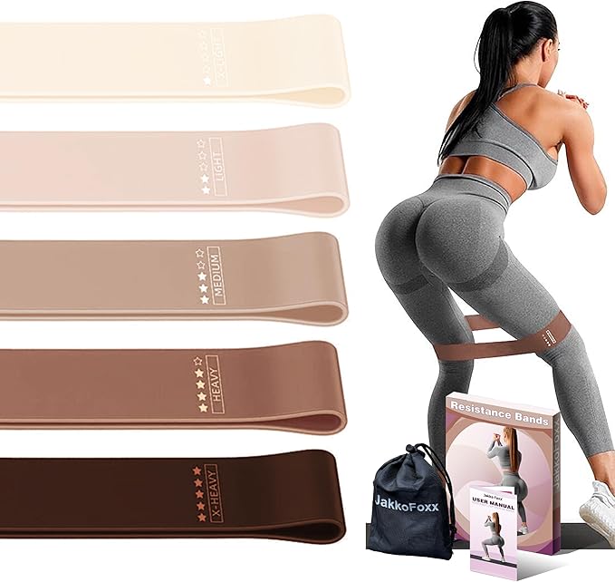 Resistance Loop Exercise Bands, Resistance Bands Exercise Bands for Home Fitness, Stretching, Strength Training, Physical Therapy,Elastic Workout Bands for Women Men Kids, Set of 5