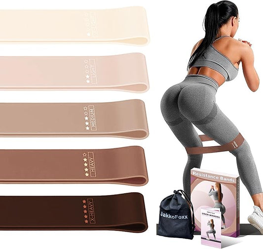 Resistance Loop Exercise Bands, Resistance Bands Exercise Bands for Home Fitness, Stretching, Strength Training, Physical Therapy,Elastic Workout Bands for Women Men Kids, Set of 5