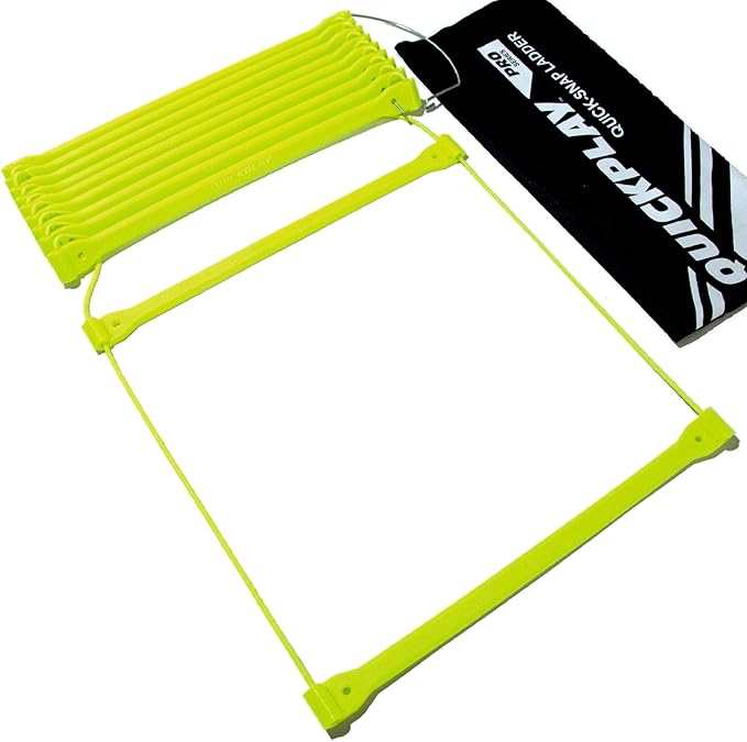 QuickPlay PRO No Tangle Agility Ladder with Quick Lock Adjustable Flat Rungs + Carry Bag (11-Rung) Multi-Sport Speed Training Ladder