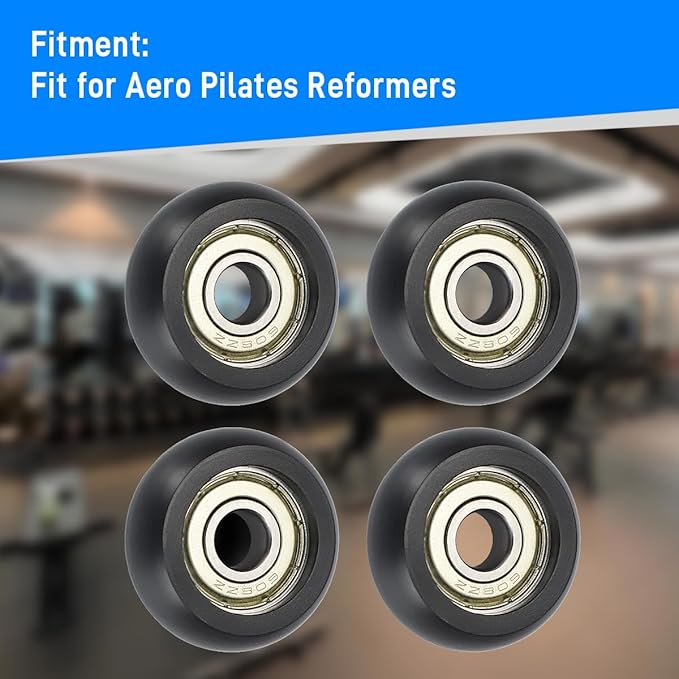 Replacement Roller Wheels For Aero Pilates Reformer Set of 4, Easy to Install, Smooth & Quiet Glide