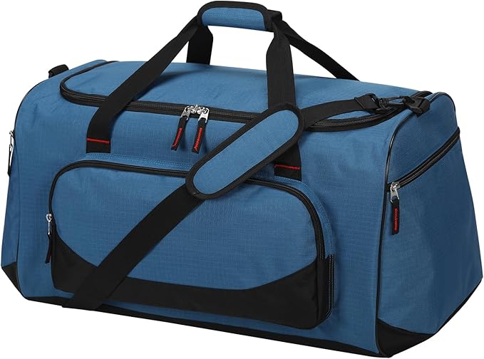 55L Large Duffle Bag for Men - 22 inch Men's Sports Gym Bag Heavy Duty Duffel Bag (Blue)