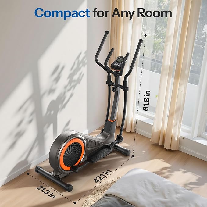 Niceday Elliptical Machine, Elliptical Exercise Machine for Home with Hyper-Quiet Magnetic Driving System, Elliptical Trainer with 15.5IN & 20IN Stride, 16 Resistance Levels, 500LBS Loading Capacity