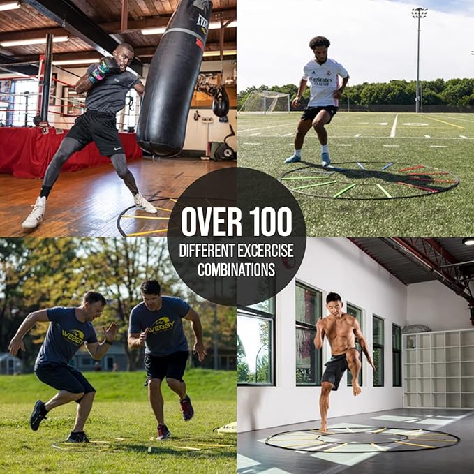 Webby Agility Trainer – Circle Speed and Agility Ladder for High Intensity Reactive Footwork Drills and Skills – A Circular Piece of Reaction Training Equipment That Changes The Way You Move
